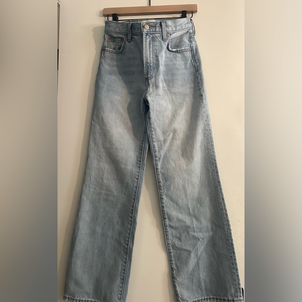 Denim Forum Light Blue Straight Leg Jeans